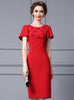 Red Beading Mother Of The Bride Dress