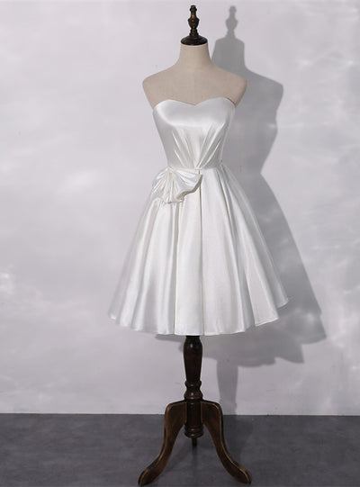 Black Satin Sweetheart Homecoming Dress