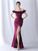 Off the Shoulder Split Prom Dress