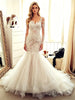 White Mermaid Lace Long Sleeve Wedding Dress