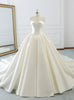 Ivory White Strapless Satin Wedding Dress