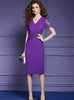 Purple V-neck Lace Mother Of The Bride Dress