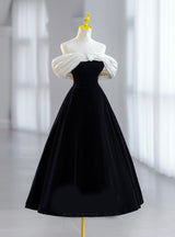 Black Velvet Off the Shoulder Short Prom Dress
