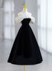 Black Velvet Off the Shoulder Short Prom Dress