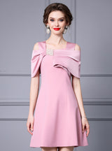 Red Straps Pearls Mother Of The Bride Dress