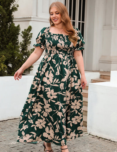 Large Bohemian Print Casual Dress