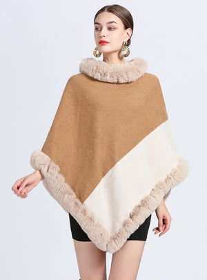 Large Size Knitted Pullover Shawl Cloak