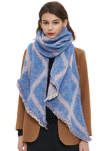 Women Checked Diagonal Scarf