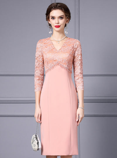 Black V-neck Beading Mother Of The Bride Dress