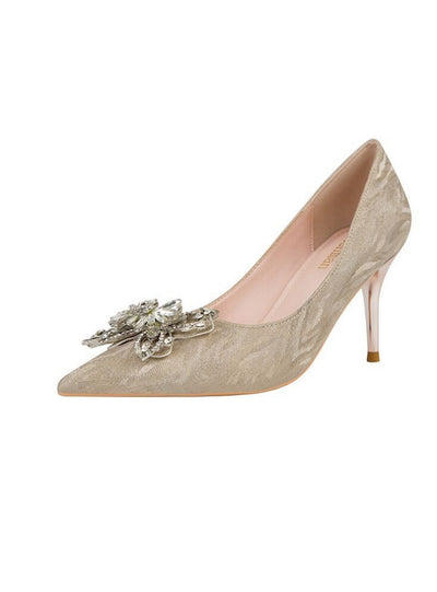 Shallow-mouthed Diamond Buckle Stilettos Shoes
