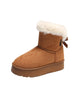 Plush Thick Bow Snow Boots