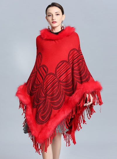 Cashmere-like Pullover Cloak Shawl Coat