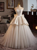 Ivory White Satin Tulle Wedding Dress
