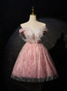 Pink Tulle Sequins Homecoming Dress