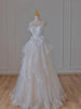 White Tulle Bow Wedding Dress