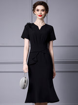 Black Mermaid Appliques Mother Of The Bride Dress
