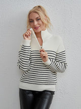 Leisure Stripe Long-sleeved Sweater