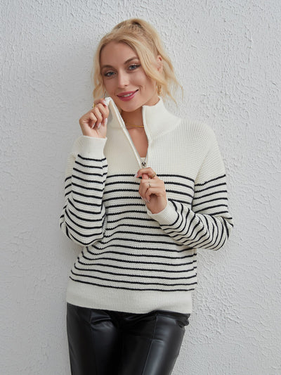 Leisure Stripe Long-sleeved Sweater