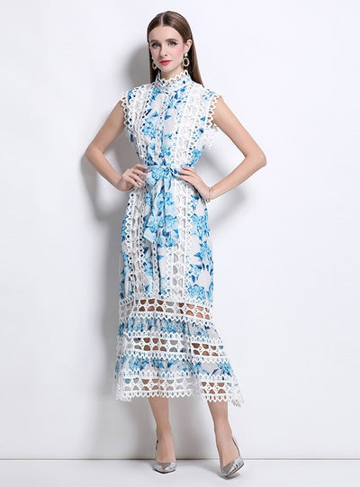 Women Lace Sleeveless Slim Dress