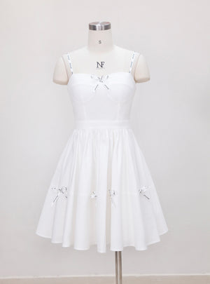 Slim Short Sling Bow Short Dress
