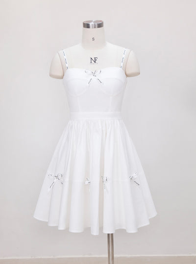 Slim Short Sling Bow Short Dress