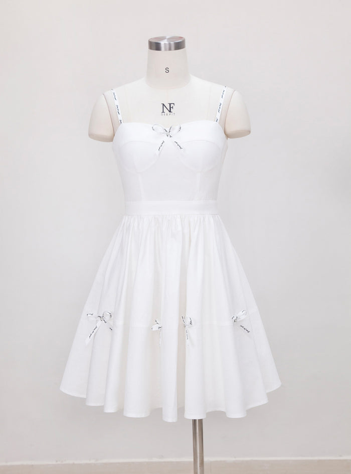 Slim Short Sling Bow Short Dress