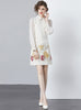 Embroidered Stitching Transparent Sleeve Dress
