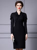 Black Long Sleeve Mother Of The Bride Dress