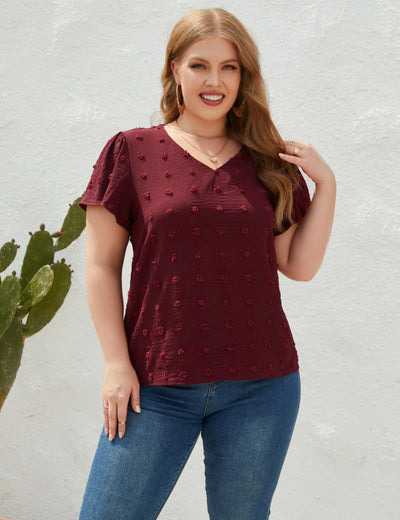 Loose Casual V-neck Short Sleeve T-shirt