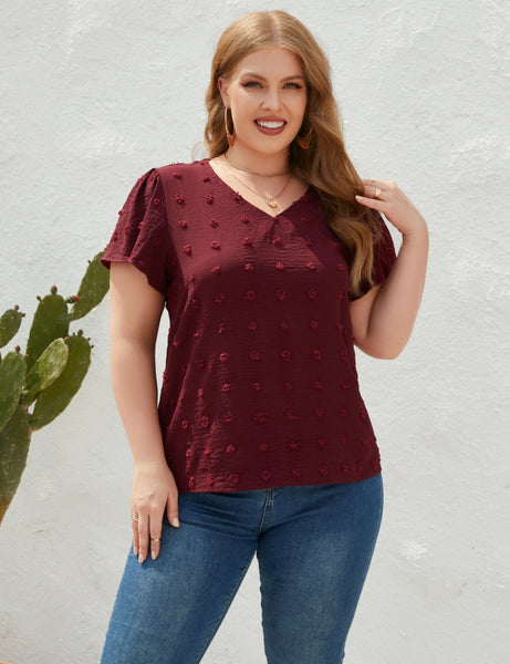 Loose Casual V-neck Short Sleeve T-shirt