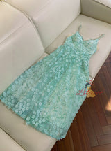 Mesh Embroidered Banquet Dress