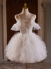 White Tulle Spaghetti Straps Homecoming Dress