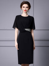 Black Short Sleeve Mother Of The Bride Dress