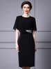 Black Short Sleeve Mother Of The Bride Dress
