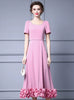 Pink Short Sleeve Mother of the Bride Dress