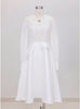 White Lace Long Sleeve Prom Dress