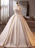 Ivory Satin Strapless Lace Wedding Dress