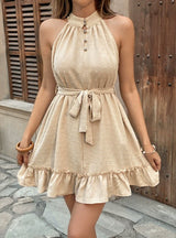 Summer Jacquard Solid Color Dress