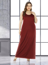 Solid Color Slim Round Neck Loose Dress