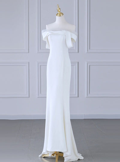 White Mermaid Off the Shoulder Wedding Dress