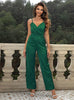 Straps V-neck Pleats Jumpersuit