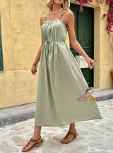 Women Sleeveless Loose Suspender Dress