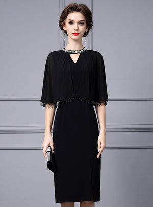 Black Beading Mother Of the Brides Dress