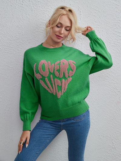 Leisure Love Contrast Loose Sweater
