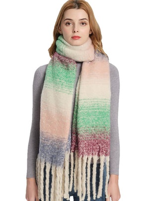 Thick Tassel Gradient Scarf Shawl