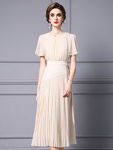 Apricot Chiffon Pleats Mother Of The Bride Dress