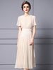 Apricot Chiffon Pleats Mother Of The Bride Dress