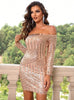 Sexy Off the Shoulder Sequined Tight Dress
