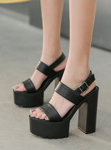 Thick Heels and High Heels Roman Sandals