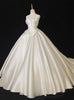 Ivory White Satin Strapless Wedding Dress